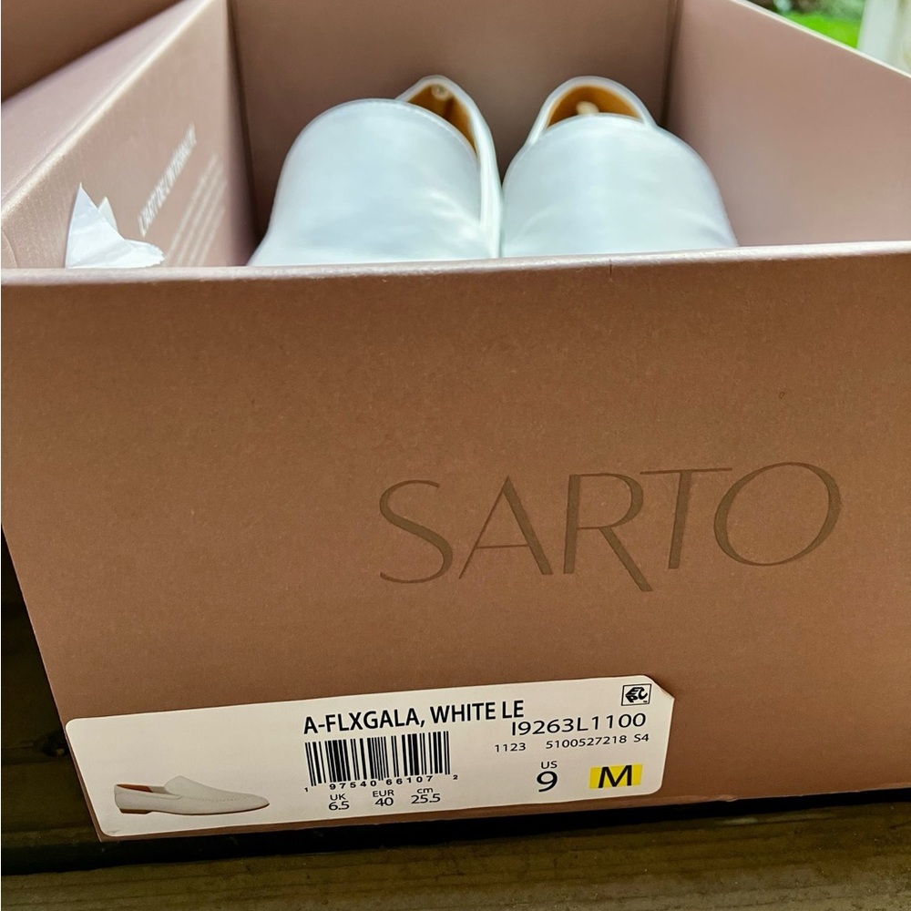 Sarto White Leather Loafers